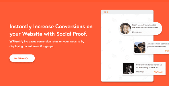 Wpfomify Social proof Plugin GPL Boss