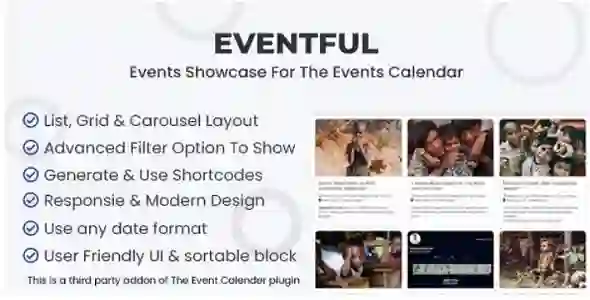 Eventful Pro For Elementor GPL v2.0.1 – Events Showcase For Elementor And The Events Calendar
